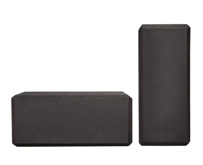 Mune Yoga Block Set of 2 Black High Density EVA Foam Non-Slip Surface to Deepen Yoga Poses Improve Strength Balance Flexibility