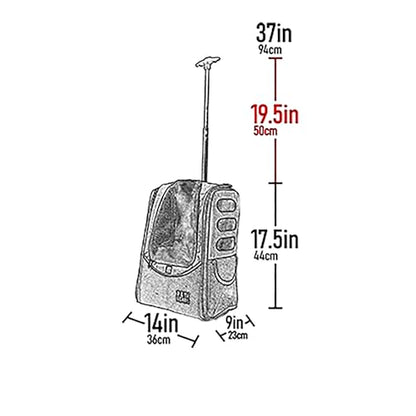 Pet Gear I-GO2 Roller Backpack, Travel Carrier, Car Seat for Cats/Dogs, Mesh Ventilation, Included Tether, Telescoping Handle, Storage Pouch, 2 Models, Available 12 Colors