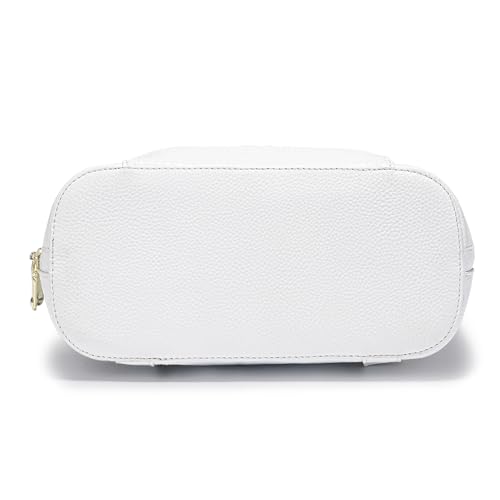 zency 100% Genuine Leather Knapsack Ladies Alligator Pattern Women Backpack For Work Laptop (White) - color: White