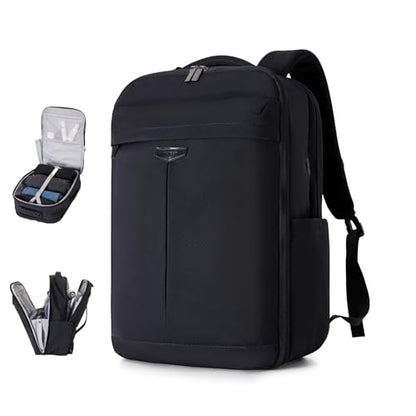 Timeet Travel Backpack for Women Men, 32L 4 In 1 Carry on Luggage Backpack, TSA Friendly Flight Approved 17 Inch Laptop Backpack, Waterproof Travel Bag for Work School Camping Hiking, Ink Black - color: Ink Black