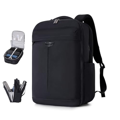 Timeet Travel Backpack for Women Men, 32L 4 In 1 Carry on Luggage Backpack, TSA Friendly Flight Approved 17 Inch Laptop Backpack, Waterproof Travel Bag for Work School Camping Hiking, Ink Black - color: Ink Black