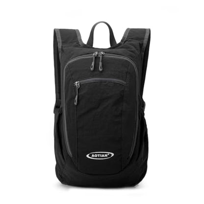 Daypack Unisex Casual Backpack With Large Capacity, Foldable, Lightweight, Durable Outdoor Hiking(Black) - color: Black