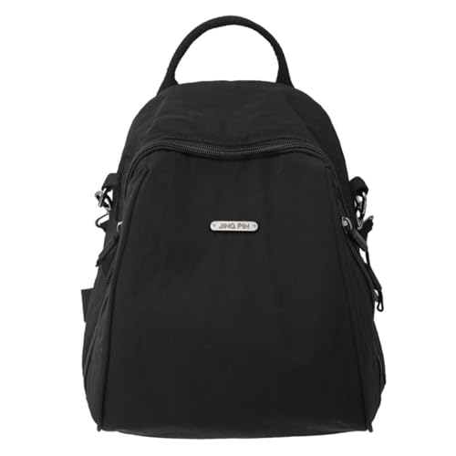 Fashionable Small Backpack for Women Casual Daypack with Multiple Pockets Crossbody Shoulder Bag for Travel Daily Use - color: Black