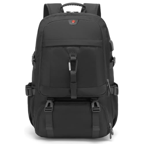 DUSLANG Travel laptop backpack, Extra Large 60L Traveling College Backpack,Large Capacity Backpack for Men Women,Fits 17 Inch Computer, USB Charging Port, Black - color: 60l Black With Shoe Storage