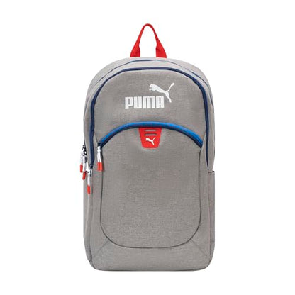PUMA Rally 300 Backpack, Light Pastel Grey, OS - color: Heather Grey/Racing Blue/Red