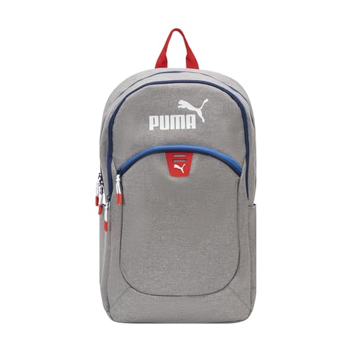 PUMA Rally 300 Backpack, Light Pastel Grey, OS - color: Heather Grey/Racing Blue/Red