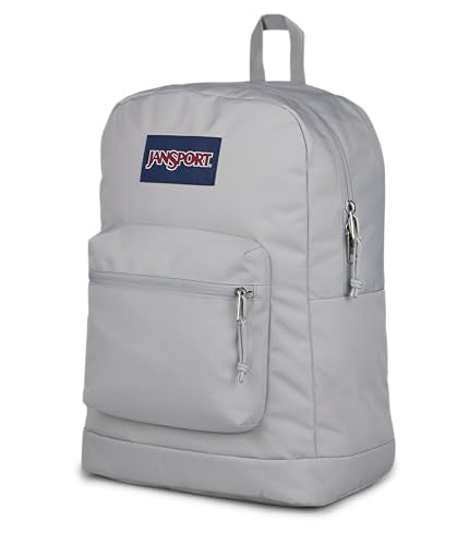 JanSport Cross Town Plus Backpack - Large Main Compartment, Side Water Bottle Pocket, 15-Inch Padded Laptop Sleeve - Grounded Grey - color: Grounded Grey