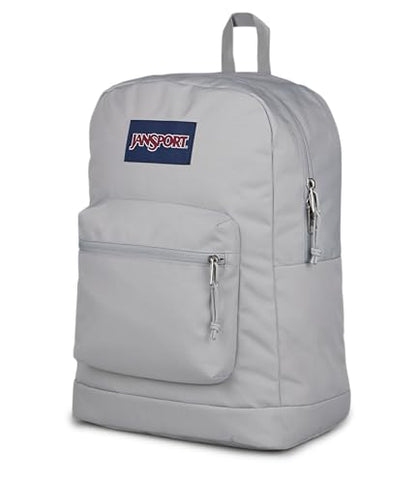JanSport Cross Town Plus Backpack - Large Main Compartment, Side Water Bottle Pocket, 15-Inch Padded Laptop Sleeve - Grounded Grey - color: Grounded Grey