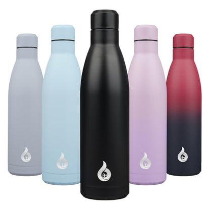 BJPKPK 25 oz Insulated Stainless Steel Water Bottle, Metal Sports Flask - color: Midnight Black, size: 25 Ounces