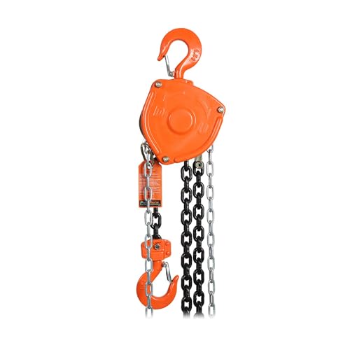 Prowinch 1100 lbs 0.5 Ton Manual Chain Hoist with 20 ft Lifting Height, Featuring a Durable G80 Black Tempered Chain for Reliable Heavy-Duty Lifting - size: 1/2 TON 20 FT