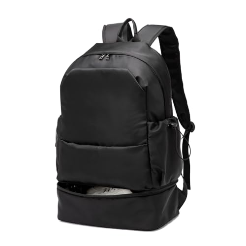 seyfocnia Gym Backpack for Men,Waterproof Travel Backpack With Shoe Compartment Lightweight Sports Gym Bag Casual Daypack-Black - size: 20 Inches