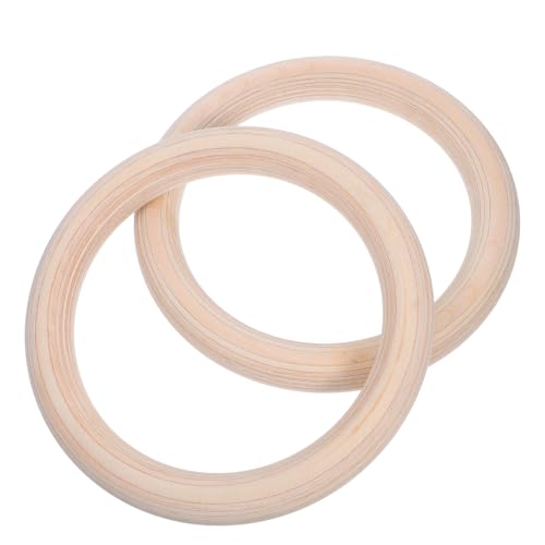 DECHOUS Wood Gymnastic Rings Set 2pcs – 28mm Birch Wood Pull-up Rings for Full Body Strength Training, Home Fitness and Calisthenics Exercise Equipment for Men and Adults