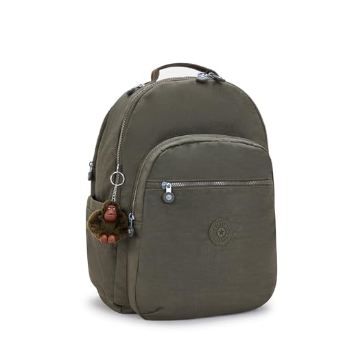 Kipling Women's Seoul Extra Large 17" Laptop Backpack, Durable, Roomy with Padded Shoulder Straps, Built-In Protective Sleeve - color: Field Green, size: 13.5''L x 17.75''H x 9''D