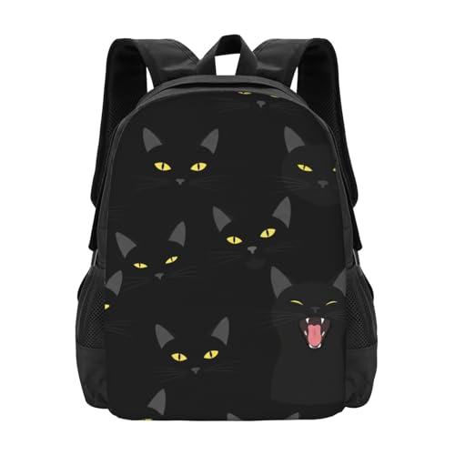 Ultralight Travel Backpack Black Cat, Big Capacity Multipurpose Anti Theft Laptop Bag for Business Trip Short Journey Outdoor Adventure - color: Design (1028)