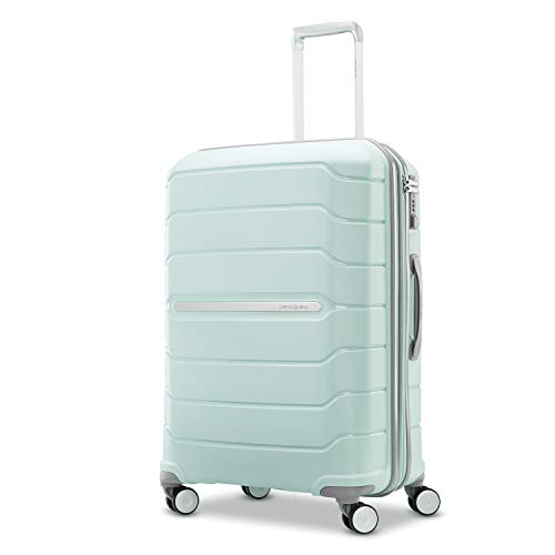 Samsonite Freeform Hardside Expandable with Double Spinner Wheels, Mint Green, Checked-Medium 24-Inch - color: Mint Green, size: Checked-Medium Spinner