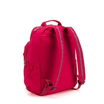 Kipling Seoul Large 15" Laptop Backpack - color: True Pink, size: 12.75''L x 17.25''H x 8''D
