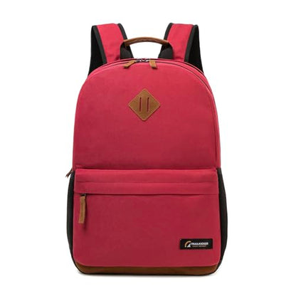 TRAILKICKER Classic Laptop Backpack with Padded 17 inch Laptop Sleeve, Multi Pocket Backpack, Casual Daypack Backpacks (Burgundy) - color: Burgundy