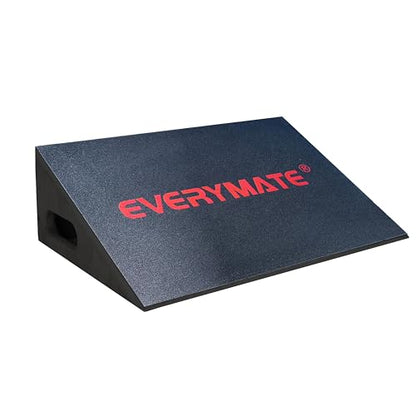 EVERYMATE Heavy-Duty Wooden Slant Boards for Exercise & Calf Stretch – 19.7" Wide Incline Board for Squats, Non-Slip Surface, Fixed 25° Angle for Strength & Flexibility Training, 1200 lbs Capacity - color: Slant Board-BLACK