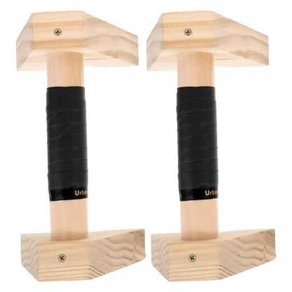 Veemoon Wooden Parallette Bars Push up Handles 30cm Beech Wood Pushup Stands for Men Women Handstand Trainer Strength Training Calisthenics Equipment for Home Workout