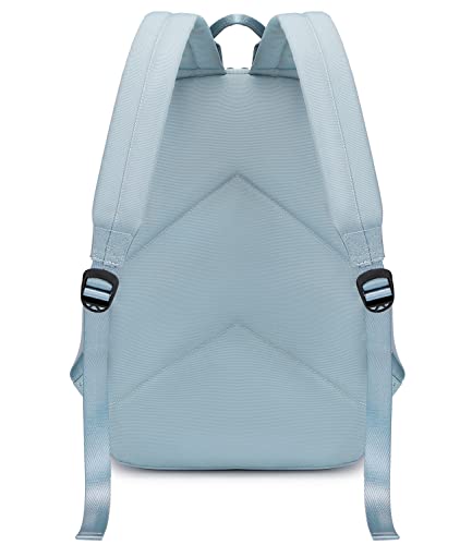 Abshoo Lightweight Backpack for School Classic Basic Water Resistant Casual Daypack Plain Bookbag (Pastel Blue)