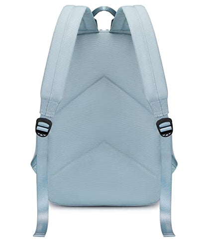 Abshoo Lightweight Backpack for School Classic Basic Water Resistant Casual Daypack Plain Bookbag (Pastel Blue)
