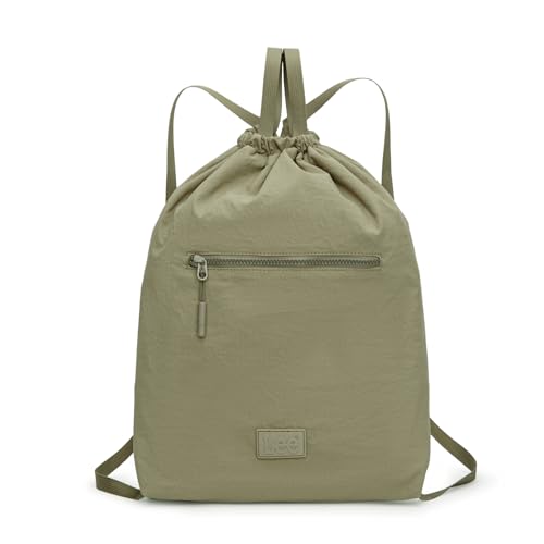 Lee Drawstring Backpack Bag Lightweight Small Gym Swim Beach Bag Water Resistant Sports Sackpack for Men Women, LEE48-002GN - color: Green