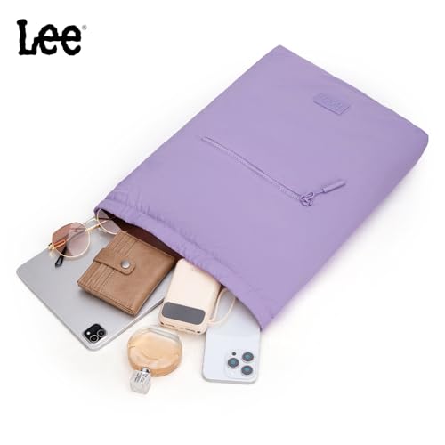 Lee Drawstring Backpack Bag Lightweight Small Gym Swim Beach Bag Water Resistant Sports Sackpack for Men Women, LEE48-002PP - color: Purple