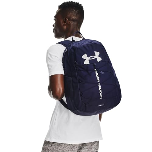 Under Armour Hustle Sport Backpack - color: Midnight Navy (410)/Metallic Silver