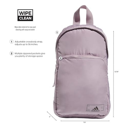 adidas Essentials Sling Small Crossbody Bag for Women and Men (5L), Preloved Fig Purple/Black/2.0, One Size - color: Preloved Fig Purple/Black/2.0