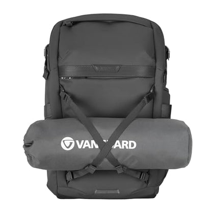 VANGUARD VEO Metro B25L Camera & Everyday Backpack (Black) – Fits 70–200mm Attached, 16" Laptop Storage, Convertible Daypack Design, Carry-On Ready - color: Black, size: 25L
