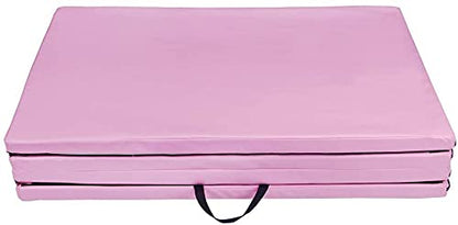Polar Aurora 4'x10'x2 Thick Folding Gymnastics Exercise Mat Aerobics Stretching Yoga Mats - color: Pink