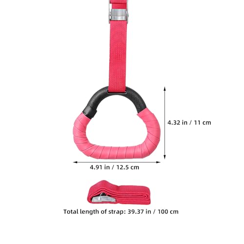 Gymnastic Rings Set with Adjustable Straps, 2 Pairs Blue and Red, 1m Adjustable Length, ’s Workout Equipment for Grip Strength and Coordination Training