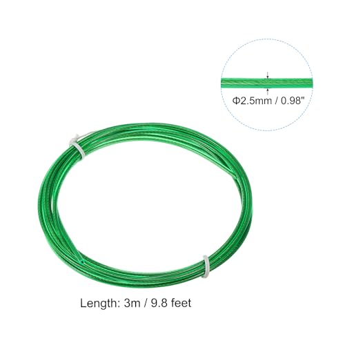 PATIKIL 10Ft Speed Jump Rope Replacement Cable, 6 Pack 2.5mm Professional Skipping Rope Steel Wire Replace for High Speed Jump Ropes, Multicolor