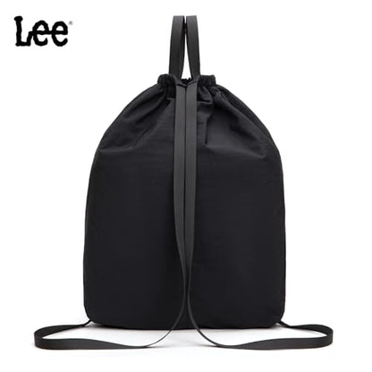 Montana West Lee Drawstring Backpack Bag Lightweight Small Gym Swim Beach Bag Water Resistant Sports Sackpack for Men Women, LEE48-002BK - color: Black
