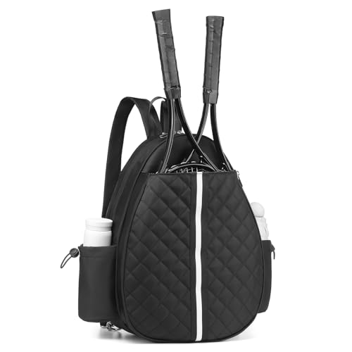 Tennis Bag, Convertible Sling Crossbody Backpack Waterproof Reversible Racket Bags for Women Men - color: Black