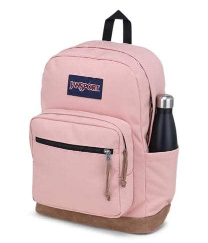 JanSport Right Pack Backpack - Durable Daypack with Padded 15" Laptop Sleeve, Spacious Main Compartment & Integrated Water Bottle Pocket - Misty Rose - color: Misty Rose