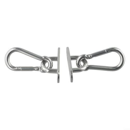 Steel Ceiling Wall Hook Anchor Hanger Yoga Swing Suspension Straps, Gym Brackets Indoor Outdoor Use, 2 Pack Silver