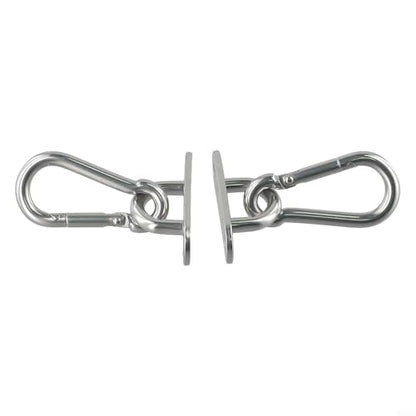 Steel Ceiling Wall Hook Anchor Hanger Yoga Swing Suspension Straps, Gym Brackets Indoor Outdoor Use, 2 Pack Silver