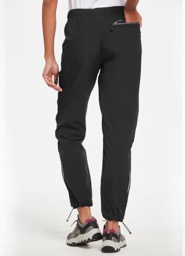 baleaf Women's Hiking Pants Quick Dry Lightweight Water Resistant Elastic Waist Cargo Pants for All Seasons - color: 29''-black, size: X-Small