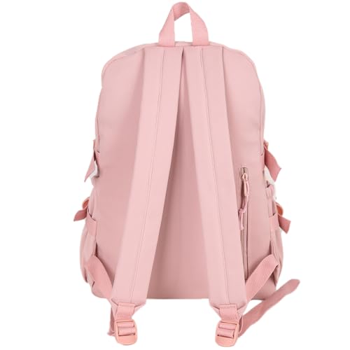 Kawaii Backpack with Cute Bear Plush Kawaii Pin Accessories Large Capacity Aesthetic School Bags Cute Bookbag for Girls Teen Pink - color: Pink