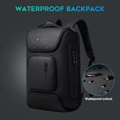 BANGE Business Backpack,Laptop Backpack with USB Charging Port, Slim Business Backpacks Fit for 15.6 INCH,Men Traveling Backpackfor Men and Women - color: Black
