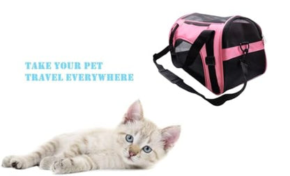 ZaneSun Cat Carrier,Soft-Sided Pet Travel Carrier for Cats,Dogs Puppy Comfort Portable Foldable Pet Bag Airline Approved (Medium-LightPink) - color: Medium-LightPink