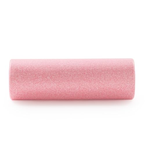Sunny Health & Fitness High-Density Foam Roller 12" to 36", for Stretching & Muscle Recovery – Black, Blue, Pink - color: Pink, size: 18-Inch