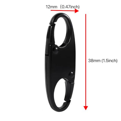 10Pack Anti-Theft Zipper Clips | Mini Locks, Metal Zipper Pull Replacements for Luggage Backpack Purse, Rust-Proof Travel Luggage Lock, Black