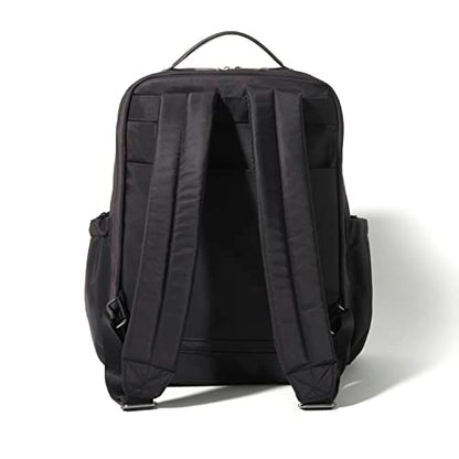 Baggallini Tribeca Expandable Laptop Backpack - 15"x11" Lightweight RFID Computer Bag for Work & Travel with Luggage Sleeve - color: Black Twill