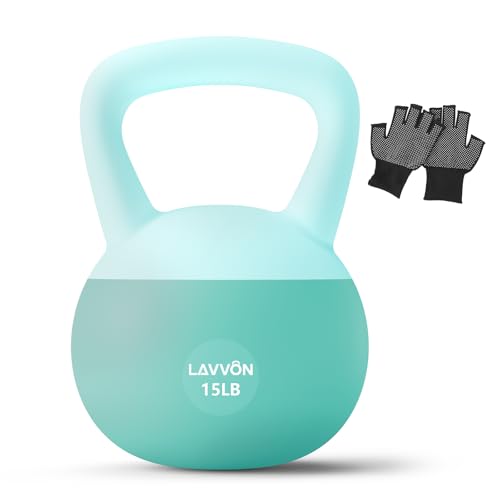 Soft Kettlebell - Cushioned Impact-Resistant Base and Anti-Slip, Kettle bell Anti-Slip Grip Weight for Home Workouts, Safe Strength Training Kettlebells Sets for Women & Men, With Non-slip Gloves - color: Green