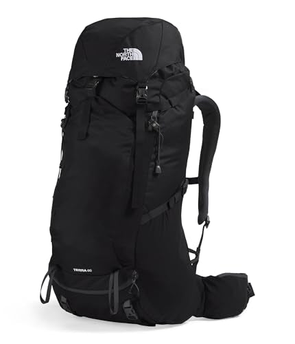 The North Face Terra 65 Backpack - Unisex Hiking Pack, Cinch-Top Opening with Zipper, Pole & Ice Axe Attachments, TNF Black/Asphalt Grey-NPF, Small/Medium - color: Tnf Black/Asphalt Grey-npf, size: Small-Medium