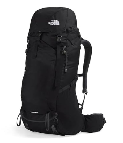 The North Face Terra 65 Backpack - Unisex Hiking Pack, Cinch-Top Opening with Zipper, Pole & Ice Axe Attachments, TNF Black/Asphalt Grey-NPF, Small/Medium - color: Tnf Black/Asphalt Grey-npf, size: Small-Medium