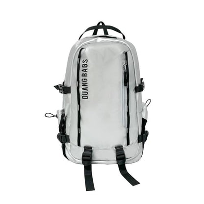 Water-Resistant Backpack for Men Women Large Daypack Hiking Work Durable Laptop Backpack Outdoor Commuter Bag (Silver) - color: Silver