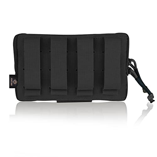 PETAC GEAR Tactical Molle Admin Pouch, Small Organizer Pocket for Tactical Vest/EDC Gun Belt/molle Platform. - color: BK